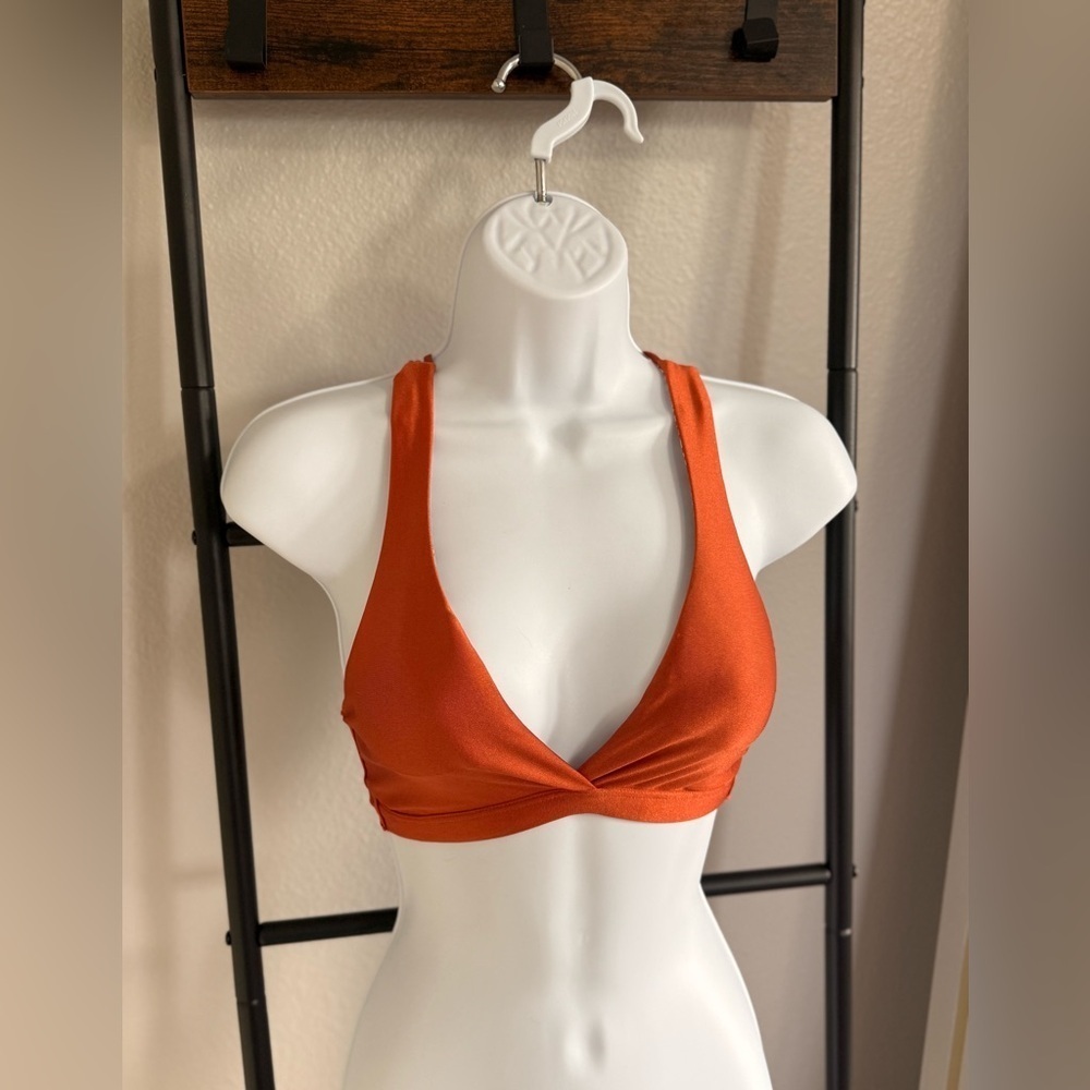 Maaji Rust Reversible Bikini Top with fun multi-strap back design. Size: Small. - Picture 2 of 11